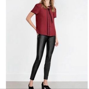 NWOT Zara Vegan Leather Skinny Leg Trouser Pants